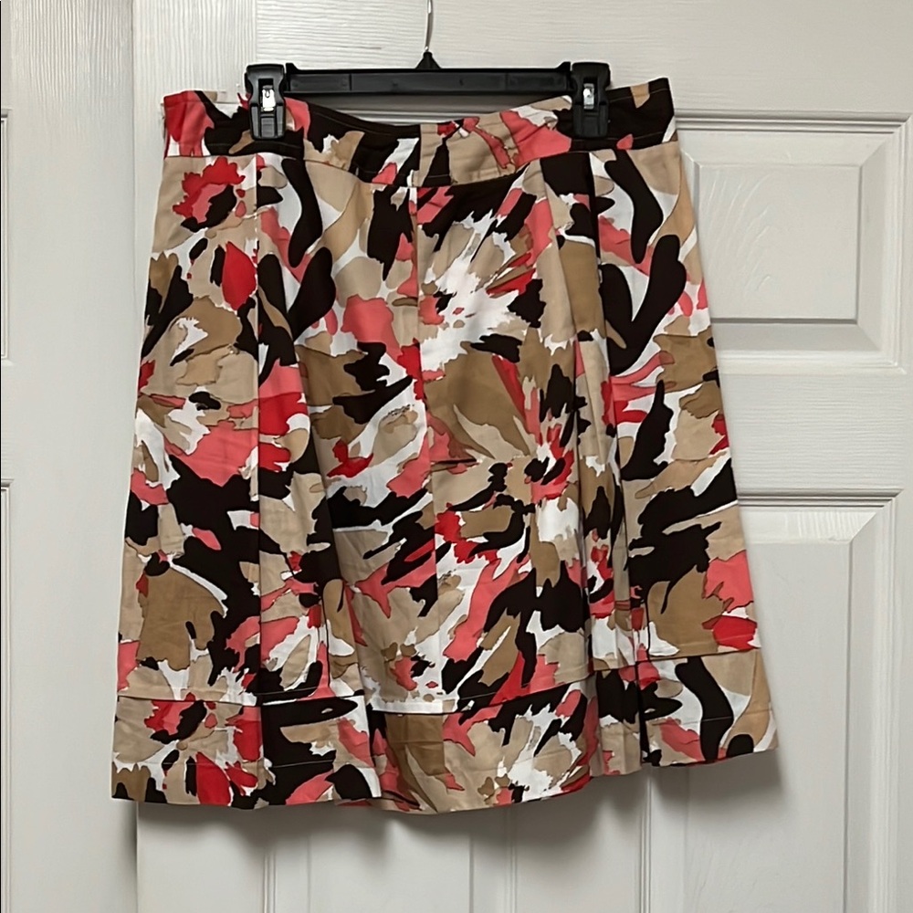 NWOT Cato Size 12 Multi-Colored Floral Printed Flowing Knee-Length A-Line Skirt